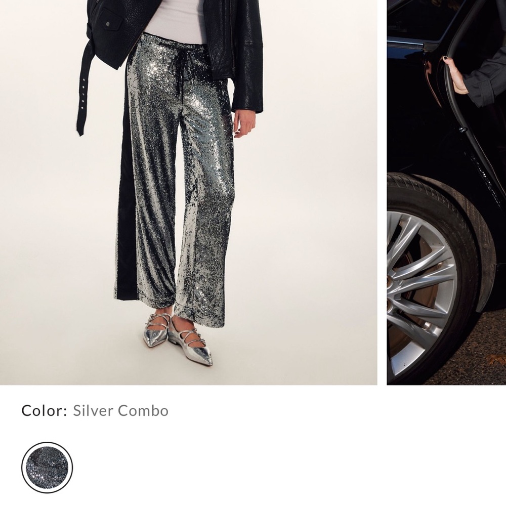 Silver Sequin Women's Pants